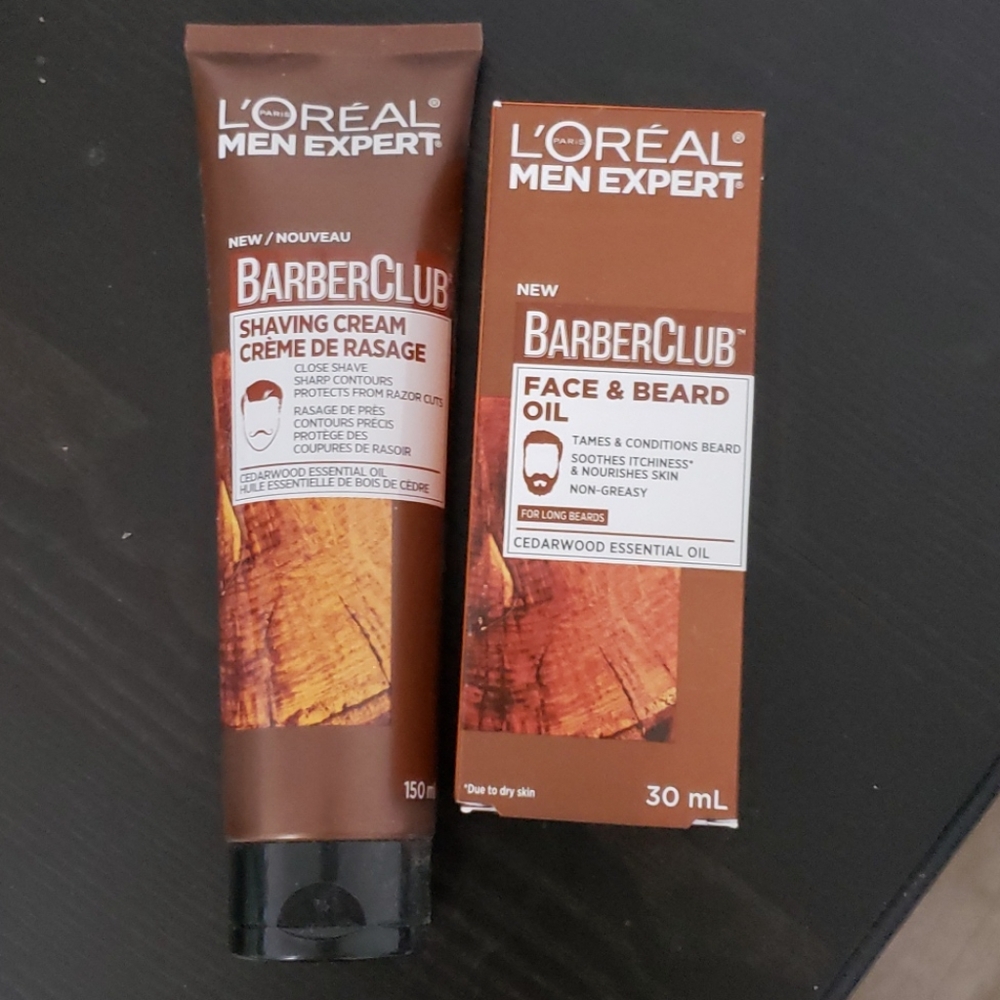 Face and beard oil, shaving cream